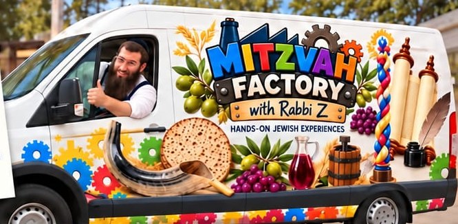 The Mitzvah Factory van with Rabbi Z